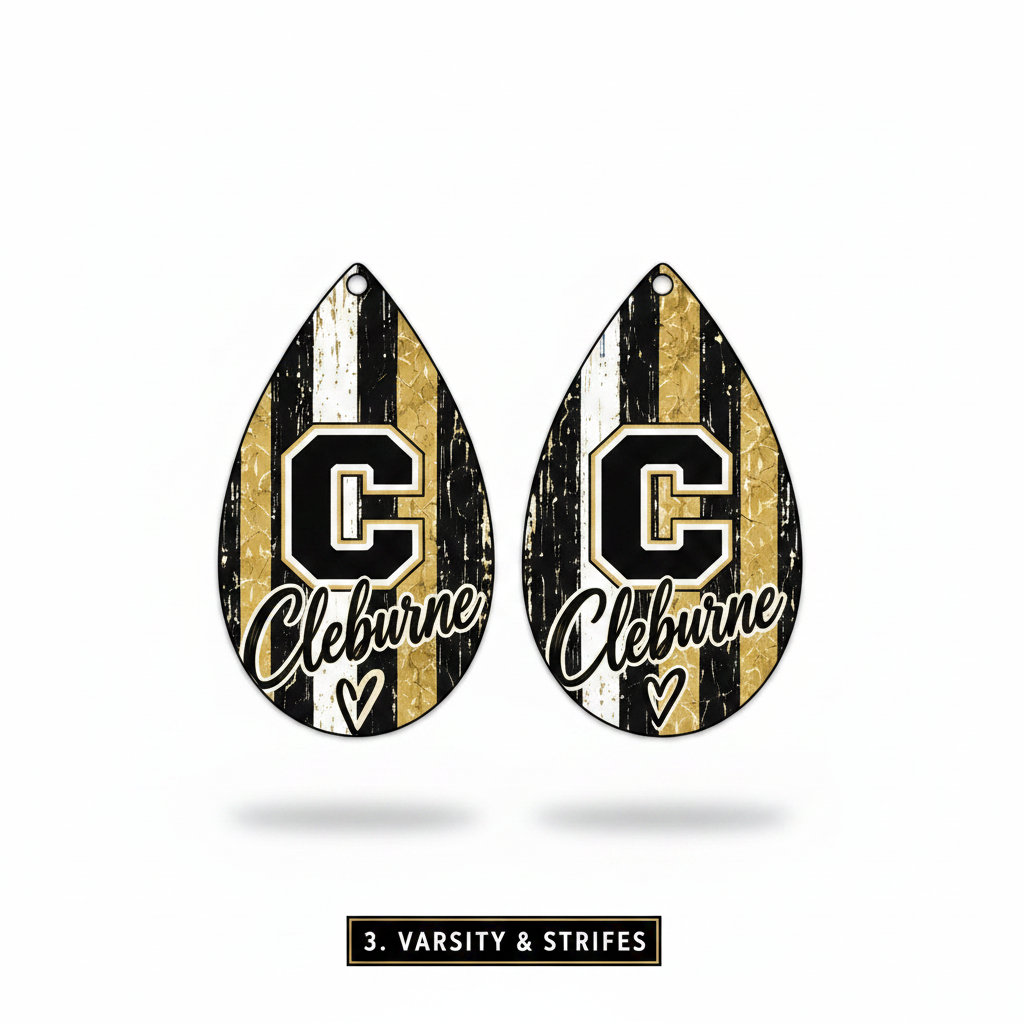 Cleburne Yellow Jackets Teardrop Earrings - Choose Your Style