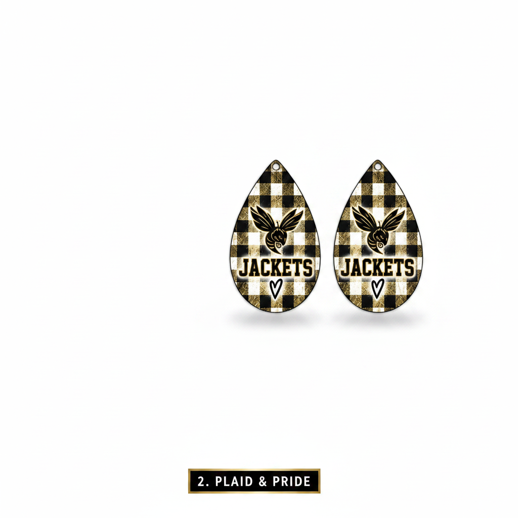 Cleburne Yellow Jackets Teardrop Earrings - Choose Your Style