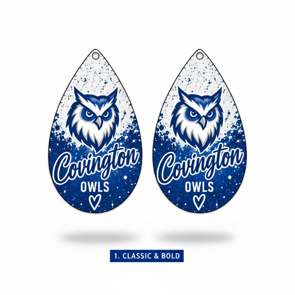 Covington Owls Teardrop Earrings - Choose Your Style