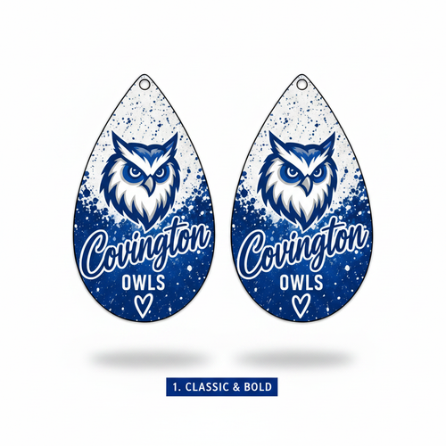 Covington Owls Teardrop Earrings - Choose Your Style