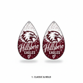 Hillsboro Eagles Teardrop Sublimation Earrings - Choose your style