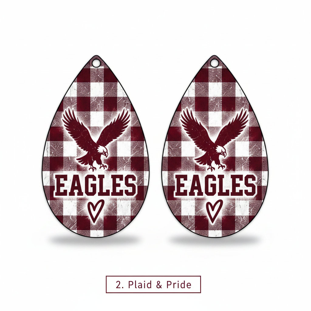 Hillsboro Eagles Teardrop Sublimation Earrings - Choose your style